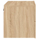 vidaXL 2 db sonoma tölgy színű fali éjjeli szekrény LED-világítással