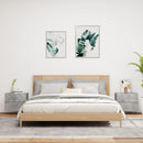 vidaXL 2 db betonszürke fali éjjeliszekrény LED-világítással