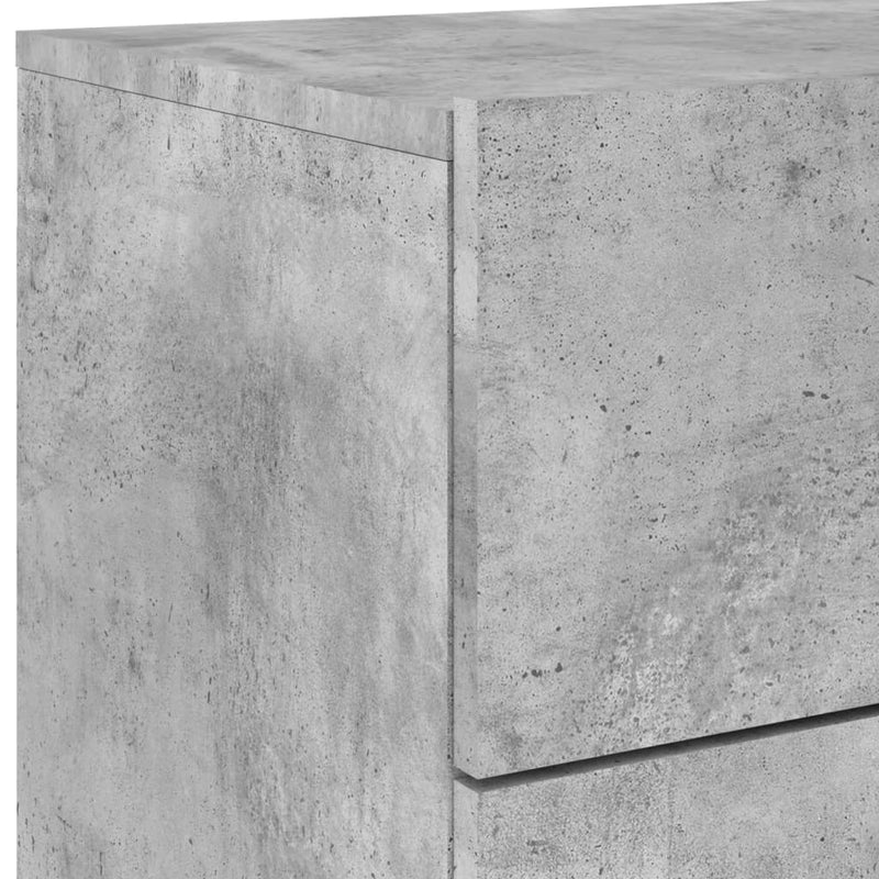 vidaXL 2 db betonszürke fali éjjeliszekrény LED-világítással