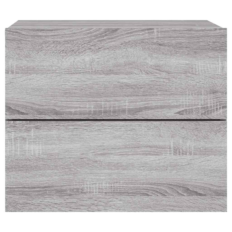 vidaXL 2 db szürke sonoma színű fali éjjeliszekrény LED-világítással