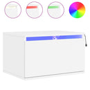 vidaXL 2 db fehér falra szerelhető éjjeliszekrény LED-világítással