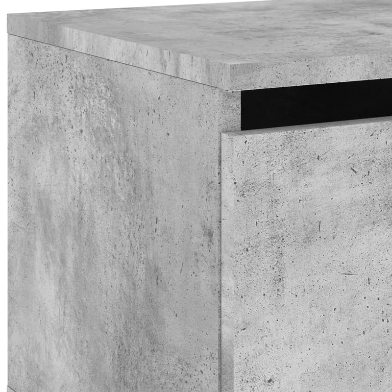 vidaXL 2 db betonszürke fali éjjeliszekrény LED-világítással