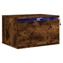 vidaXL füstös sonoma színű fali éjjeliszekrény LED-világítással