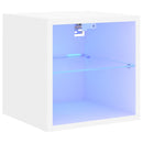 vidaXL fehér falra szerelhető TV-szekrény LED-lámpákkal 30x28,5x30 cm