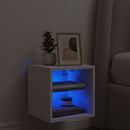 vidaXL fehér falra szerelhető TV-szekrény LED-lámpákkal 30x28,5x30 cm