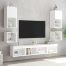 vidaXL fehér falra szerelhető TV-szekrény LED-lámpákkal 30x28,5x30 cm