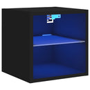 vidaXL fekete fali TV-szekrény LED-világítással 30 x 28,5 x 30 cm