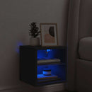 vidaXL fekete fali TV-szekrény LED-világítással 30 x 28,5 x 30 cm