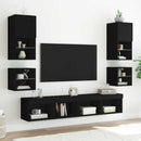 vidaXL fekete fali TV-szekrény LED-világítással 30 x 28,5 x 30 cm