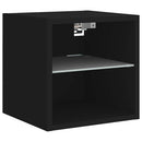 vidaXL fekete fali TV-szekrény LED-világítással 30 x 28,5 x 30 cm