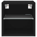 vidaXL fekete fali TV-szekrény LED-világítással 30 x 28,5 x 30 cm
