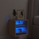 vidaXL sonoma tölgy színű fali TV-szekrény LED-ekkel 30 x 28,5 x 30 cm