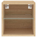 vidaXL sonoma tölgy színű fali TV-szekrény LED-ekkel 30 x 28,5 x 30 cm