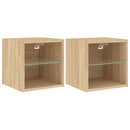 vidaXL 2 db sonoma tölgy fali TV-szekrény LED-ekkel 30x28,5x30 cm