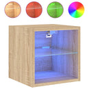 vidaXL 2 db sonoma tölgy fali TV-szekrény LED-ekkel 30x28,5x30 cm