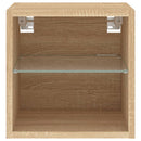 vidaXL 2 db sonoma tölgy fali TV-szekrény LED-ekkel 30x28,5x30 cm
