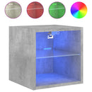 vidaXL 2 db betonszürke fali TV-szekrény LED-ekkel 30 x 28,5 x 30 cm