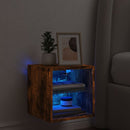 vidaXL füstös tölgy színű fali TV-szekrény LED-ekkel 30 x 28,5 x 30 cm