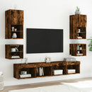 vidaXL 2 db füstös tölgy fali TV-szekrény LED-ekkel 30 x 28,5 x 30 cm