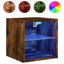 vidaXL 2 db füstös tölgy fali TV-szekrény LED-ekkel 30 x 28,5 x 30 cm