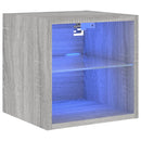 vidaXL szürke sonoma színű fali TV-szekrény LED-ekkel 30x28,5x30 cm