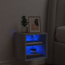 vidaXL szürke sonoma színű fali TV-szekrény LED-ekkel 30x28,5x30 cm
