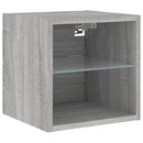 vidaXL szürke sonoma színű fali TV-szekrény LED-ekkel 30x28,5x30 cm