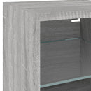 vidaXL szürke sonoma színű fali TV-szekrény LED-ekkel 30x28,5x30 cm