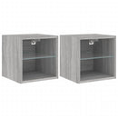 vidaXL 2 db szürke sonoma fali TV-szekrény LED-ekkel 30x28,5x30 cm