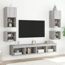 vidaXL 2 db szürke sonoma fali TV-szekrény LED-ekkel 30x28,5x30 cm