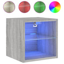 vidaXL 2 db szürke sonoma fali TV-szekrény LED-ekkel 30x28,5x30 cm