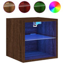vidaXL 2 db barna tölgyszínű fali TV-szekrény LED-del 30x28,5x30 cm