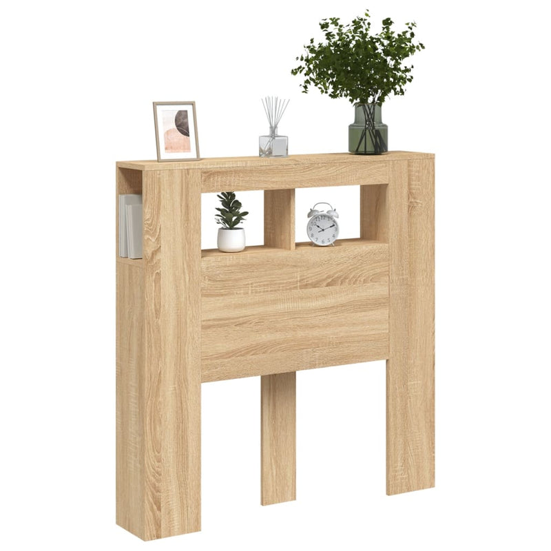 vidaXL sonoma tölgy színű szerelt fa LED-es fejtámla 100x18,5x103,5 cm