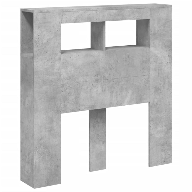 vidaXL betonszürke szerelt fa LED-es fejtámla 100x18,5x103,5 cm