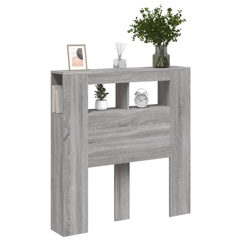 vidaXL szürke sonoma szerelt fa LED-es fejtámla 100x18,5x103,5 cm