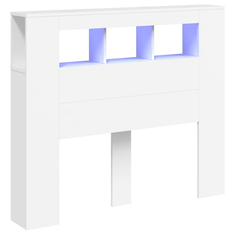 vidaXL fehér szerelt fa LED-es fejtámla 120x18,5x103,5 cm