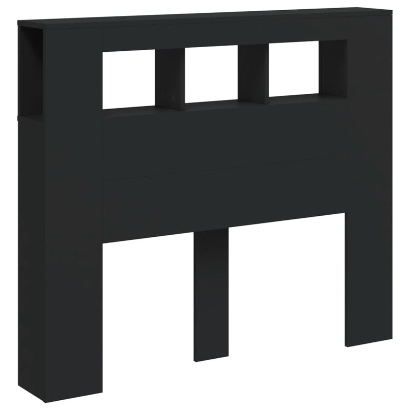 vidaXL fekete szerelt fa LED-es fejtámla 120x18,5x103,5 cm