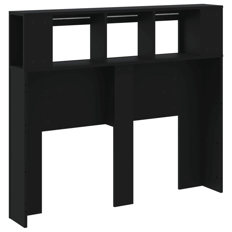 vidaXL fekete szerelt fa LED-es fejtámla 120x18,5x103,5 cm