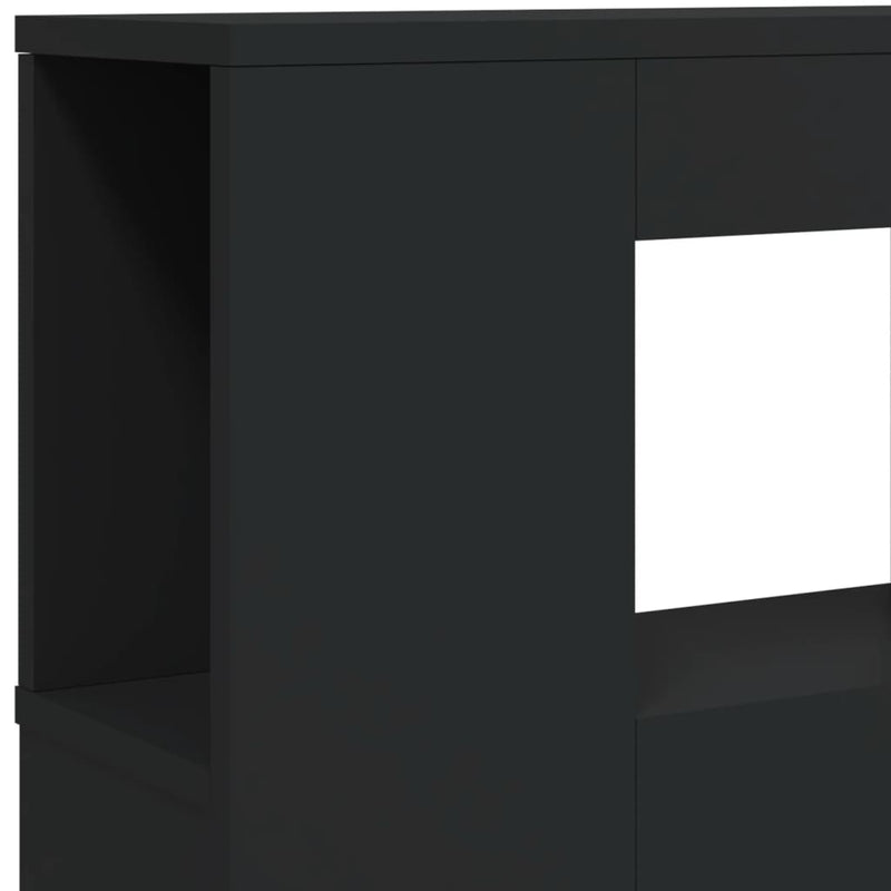 vidaXL fekete szerelt fa LED-es fejtámla 120x18,5x103,5 cm