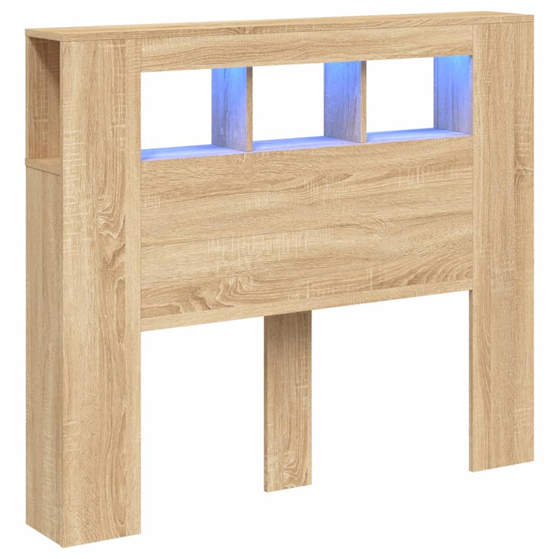 vidaXL sonoma tölgy színű szerelt fa LED-es fejtámla 120x18,5x103,5 cm