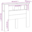 vidaXL sonoma tölgy színű szerelt fa LED-es fejtámla 120x18,5x103,5 cm