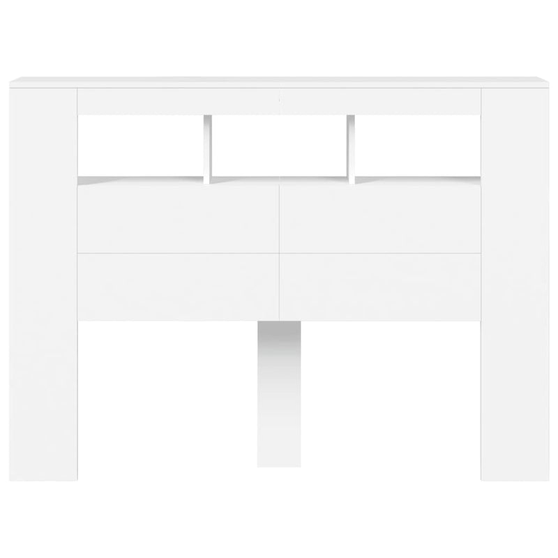 vidaXL fehér szerelt fa LED-es fejtámla 140x18,5x103,5 cm