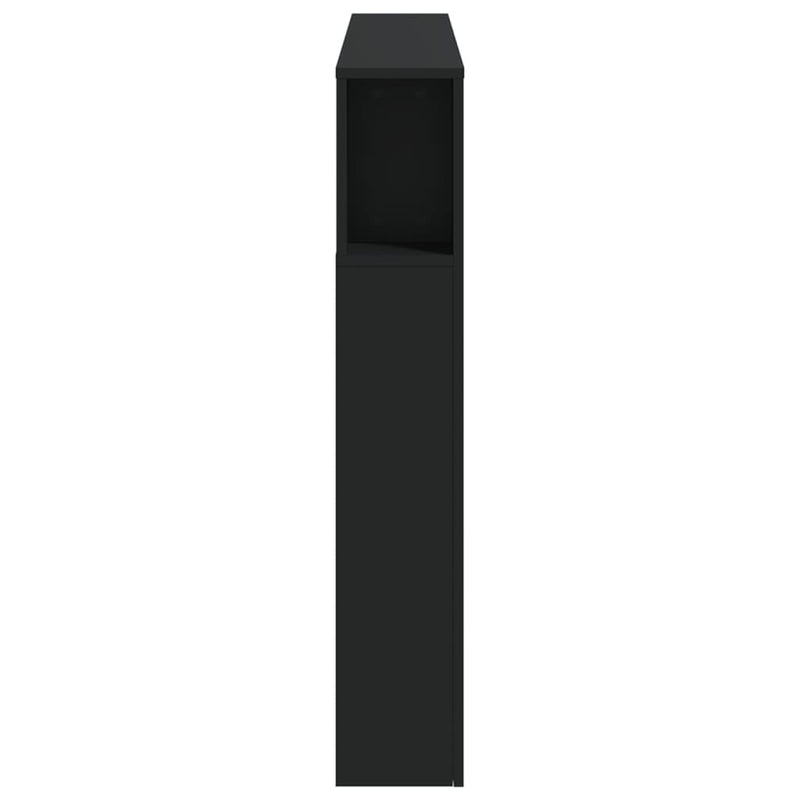 vidaXL fekete szerelt fa LED-es fejtámla 140x18,5x103,5 cm