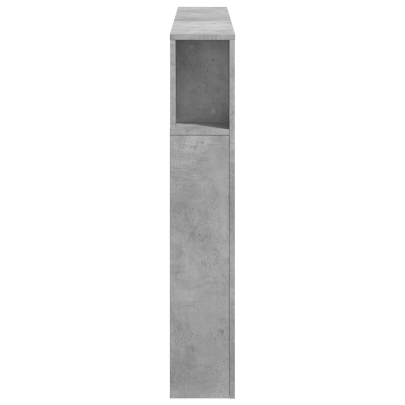vidaXL betonszürke szerelt fa LED-es fejtámla 140x18,5x103,5 cm