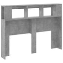 vidaXL betonszürke szerelt fa LED-es fejtámla 140x18,5x103,5 cm