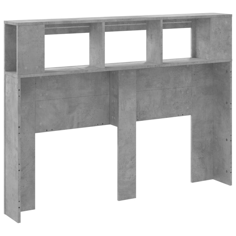 vidaXL betonszürke szerelt fa LED-es fejtámla 140x18,5x103,5 cm