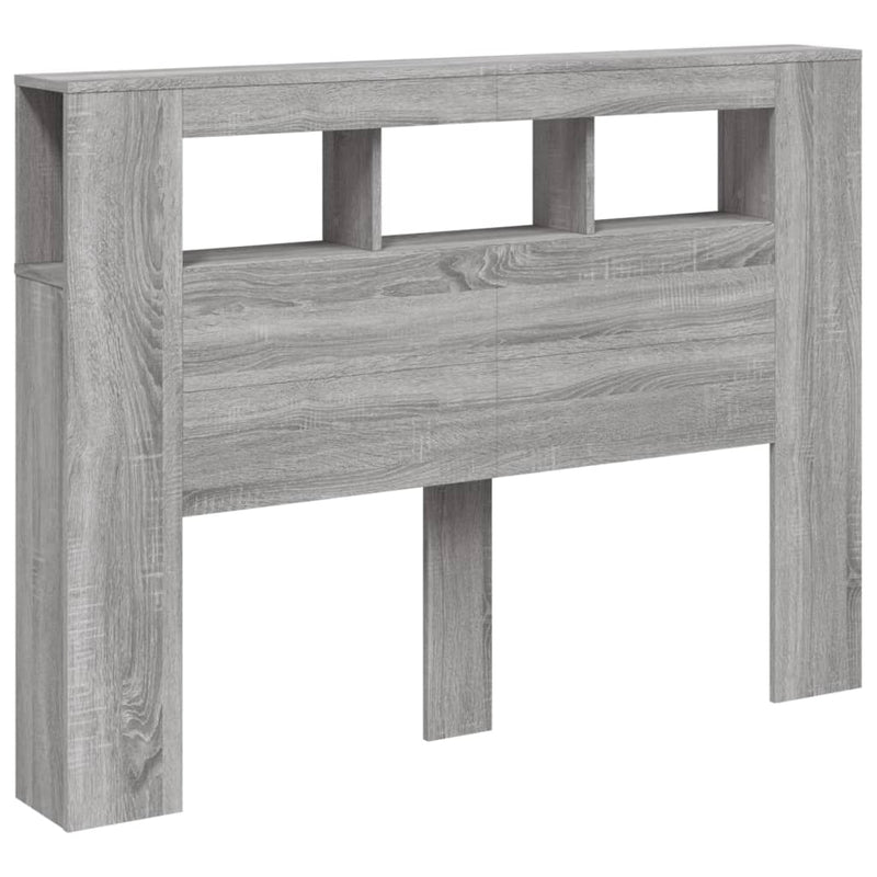 vidaXL szürke sonoma szerelt fa LED-es fejtámla 140x18,5x103,5 cm