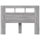 vidaXL szürke sonoma szerelt fa LED-es fejtámla 140x18,5x103,5 cm