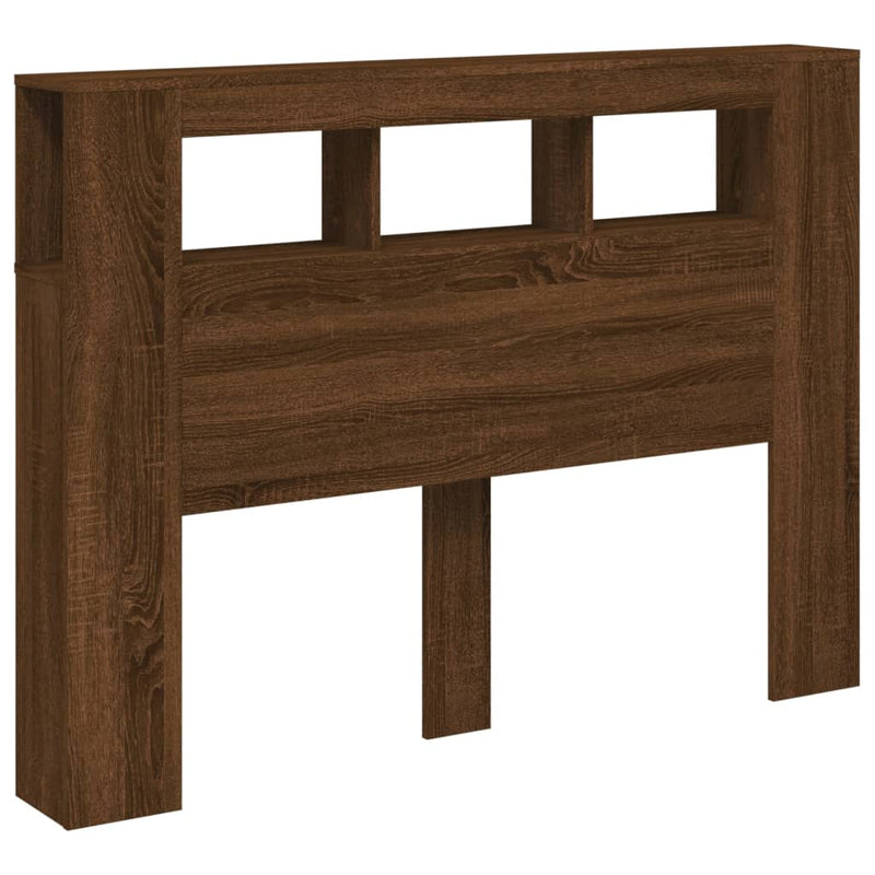 vidaXL barna tölgyszínű szerelt fa LED-es fejtámla 140x18,5x103,5 cm