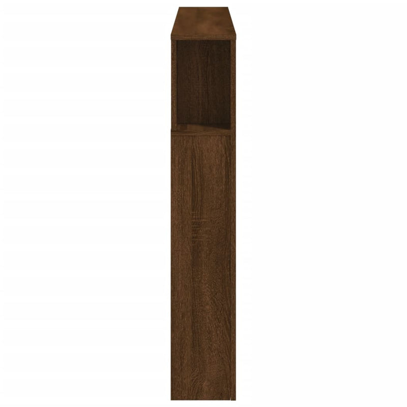 vidaXL barna tölgyszínű szerelt fa LED-es fejtámla 140x18,5x103,5 cm